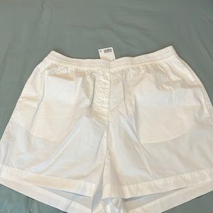White windbreaker shorts